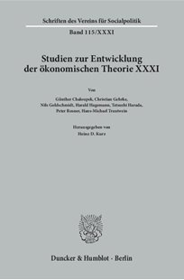 Bild von Kurz, Heinz D. (Hrsg.): Studien zur Entwicklung der ökonomischen Theorie XXXI