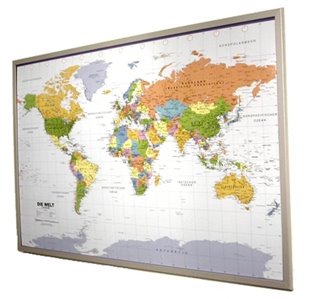 Bild von Politische Weltkarte auf Kork-Pinnwand, deutsch Format: ca 90 x 60cm